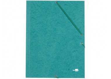Carpeta liderpapel gomas folio 3 solapas carton simil prespan verde