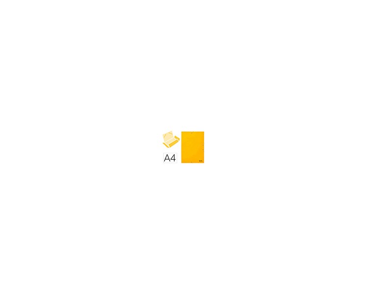 Carpeta liderpapel gomas folio 3 solapas carton simil prespan amarilla