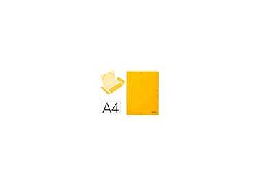 Carpeta liderpapel gomas folio 3 solapas carton simil prespan amarilla