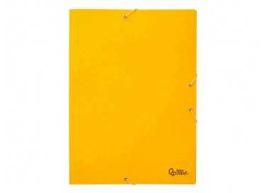Carpeta liderpapel gomas folio 3 solapas carton simil prespan amarilla