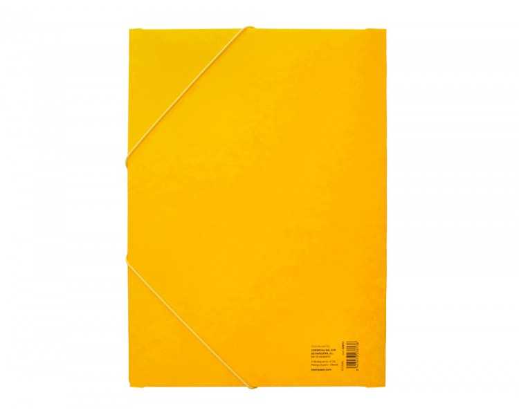 Carpeta liderpapel gomas folio 3 solapas carton simil prespan amarilla