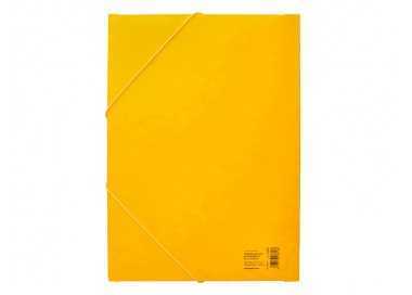 Carpeta liderpapel gomas folio 3 solapas carton simil prespan amarilla