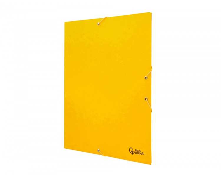 Carpeta liderpapel gomas folio 3 solapas carton simil prespan amarilla
