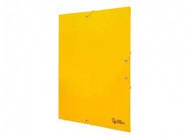 Carpeta liderpapel gomas folio 3 solapas carton simil prespan amarilla