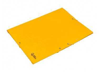 Carpeta liderpapel gomas folio 3 solapas carton simil prespan amarilla