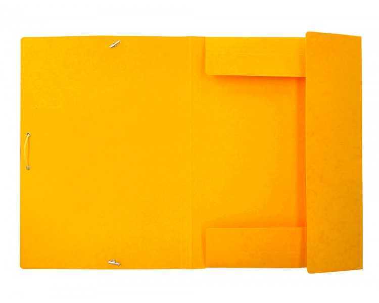 Carpeta liderpapel gomas folio 3 solapas carton simil prespan amarilla