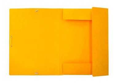 Carpeta liderpapel gomas folio 3 solapas carton simil prespan amarilla