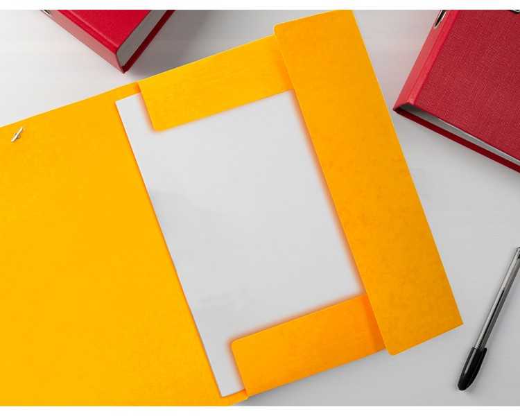 Carpeta liderpapel gomas folio 3 solapas carton simil prespan amarilla