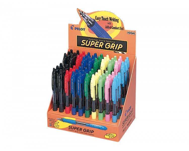 Boligrafo pilot super grip expositor de 60 unidades
