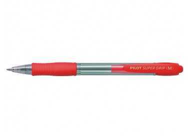 Boligrafo pilot super grip rojo retractil sujecion de caucho tinta base de aceite Boligrafo pilot super grip rojo retractil sujecion de caucho tinta base de aceite