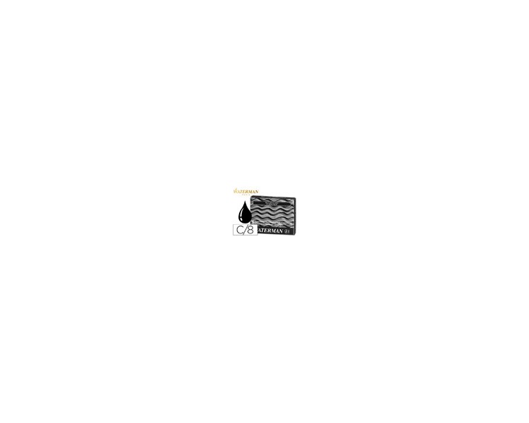 Tinta estilografica waterman negra caja de 8 cartuchos standard largos