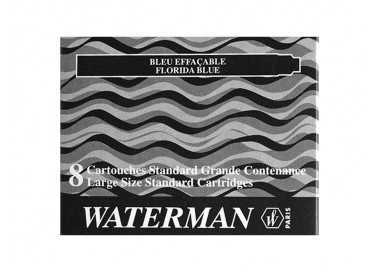 Tinta estilografica waterman negra caja de 8 cartuchos standard largos