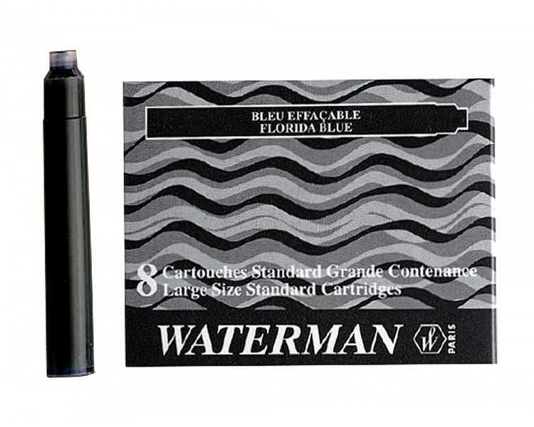 Tinta estilografica waterman serenity blue caja de 8 cartuchos standard largos