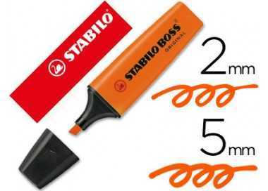 Rotulador stabilo boss fluorescente 70 naranja