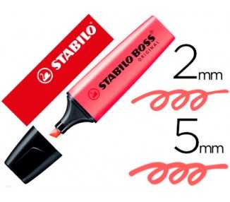 Rotulador stabilo boss fluorescente 70 rojo