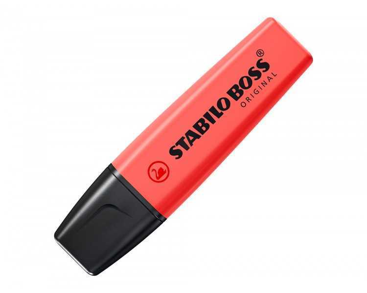 Rotulador stabilo boss fluorescente 70 rojo