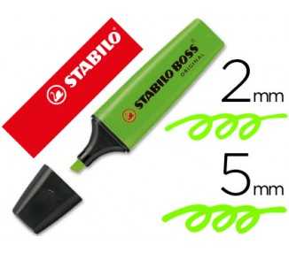 Rotulador stabilo boss fluorescente 70 verde