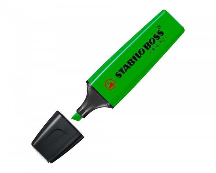 Rotulador stabilo boss fluorescente 70 verde