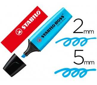Rotulador stabilo boss fluorescente 70 azul