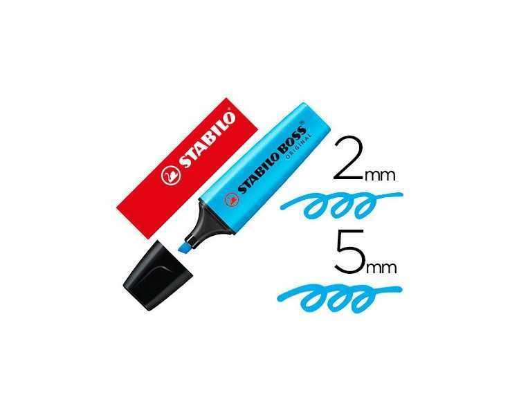 Rotulador stabilo boss fluorescente 70 azul