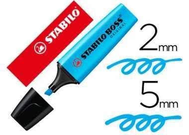 Rotulador stabilo boss fluorescente 70 azul