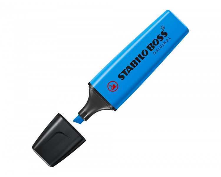 Rotulador stabilo boss fluorescente 70 azul