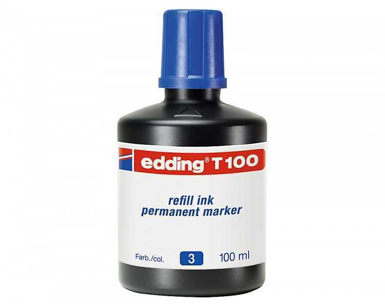 Tinta rotulador edding t-100 azul bote 100 ml