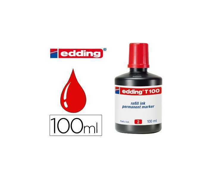 Tinta rotulador edding t-100 rojo bote 100 ml