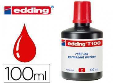 Tinta rotulador edding t-100 rojo bote 100 ml