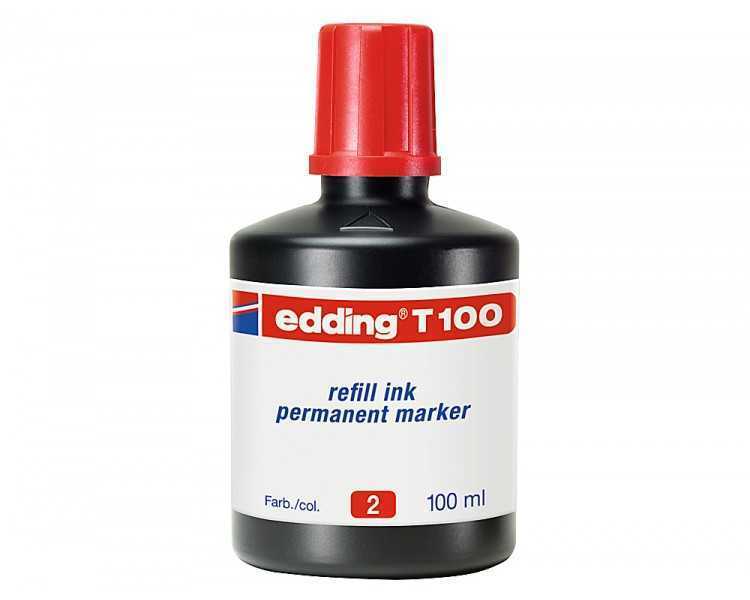 Tinta rotulador edding t-100 rojo bote 100 ml