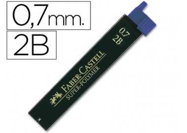 Minas faber grafito 9067 0,7 mm 2b estuche de 12 minas
