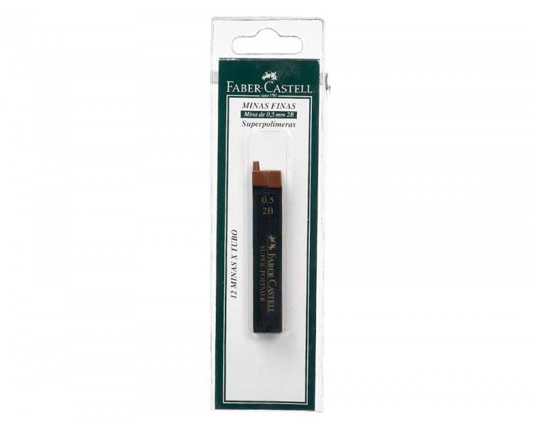 Minas faber grafito 9065 0,5 mm 2b estuche de 12 minas