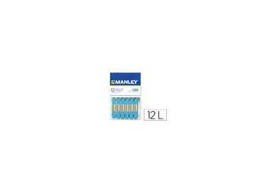 Lapices cera manley unicolor azul celeste n.17 caja de 12 unidades