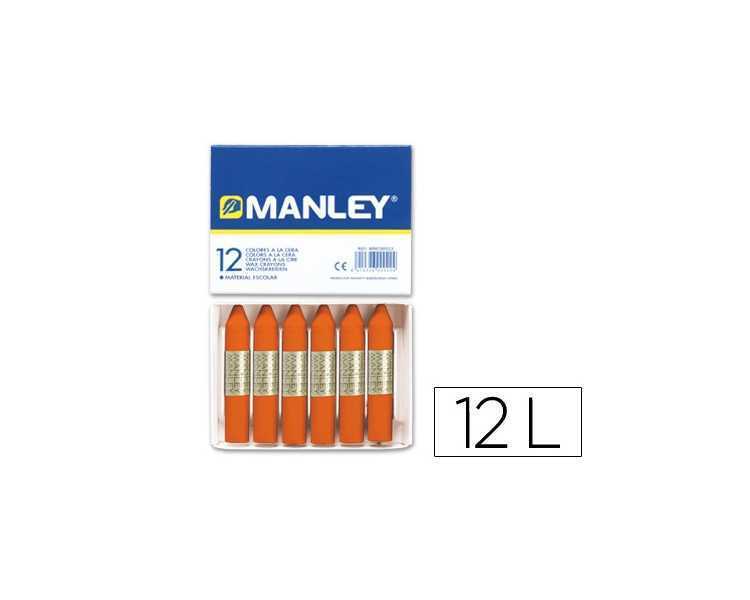 Lapices cera manley unicolor naranja n.6 caja de 12 unidades