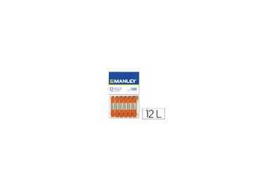 Lapices cera manley unicolor naranja n.6 caja de 12 unidades