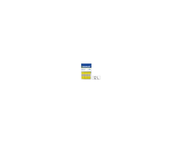 Lapices cera manley unicolor amarillo limon n.2 caja de 12 unidades