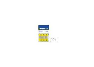Lapices cera manley unicolor amarillo limon n.2 caja de 12 unidades Lapices cera manley unicolor amarillo limon n.2 caja de 12 unidades