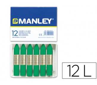Lapices cera manley unicolor verde natural n.21 caja de 12 unidades