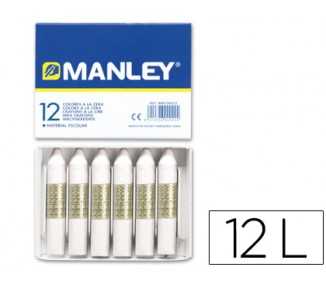 Lapices cera manley unicolor blanco n.1 caja de 12 unidades