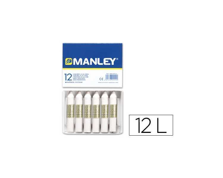 Lapices cera manley unicolor blanco n.1 caja de 12 unidades