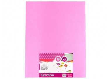 Papel seda liderpapel rosa 52x76 cm 18 gr paquete de 25 hojas