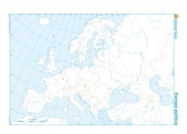 Mapa mudo b/n din a4 europa politico