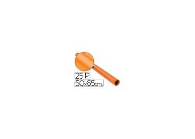 Papel charol naranja rollo 25 hojas de 50x65 cm