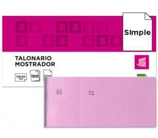 Talonario liderpapel mostrador 50x110 mm tl11 rosa con matriz