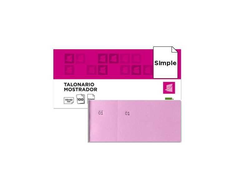 Talonario liderpapel mostrador 50x110 mm tl11 rosa con matriz