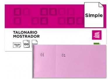 Talonario liderpapel mostrador 50x110 mm tl11 rosa con matriz