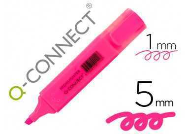 Rotulador q-connect fluorescente rosa punta biselada