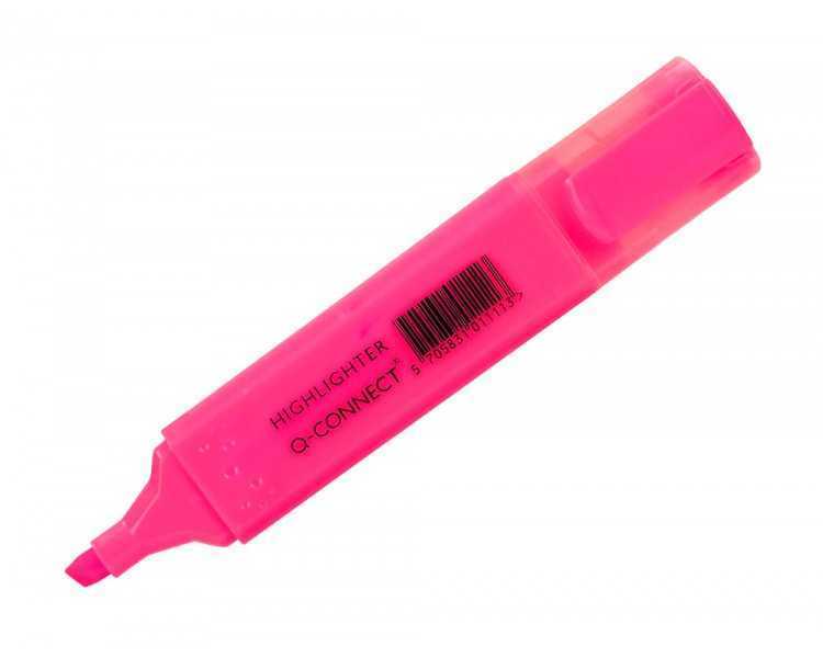 Rotulador q-connect fluorescente rosa punta biselada