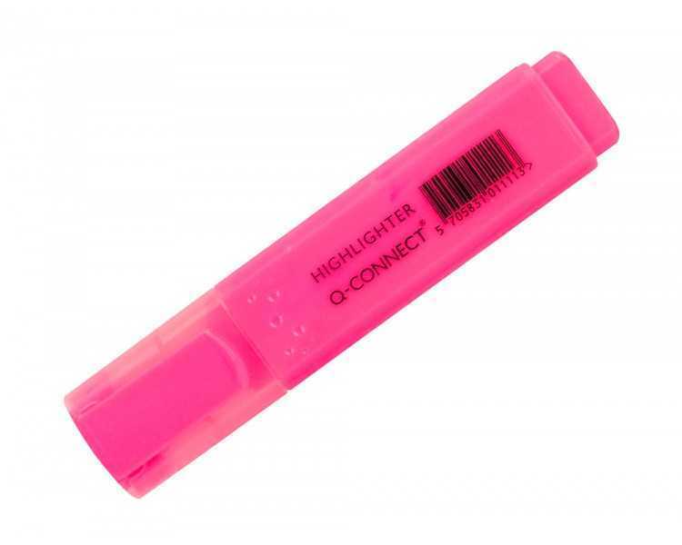 Rotulador q-connect fluorescente rosa punta biselada