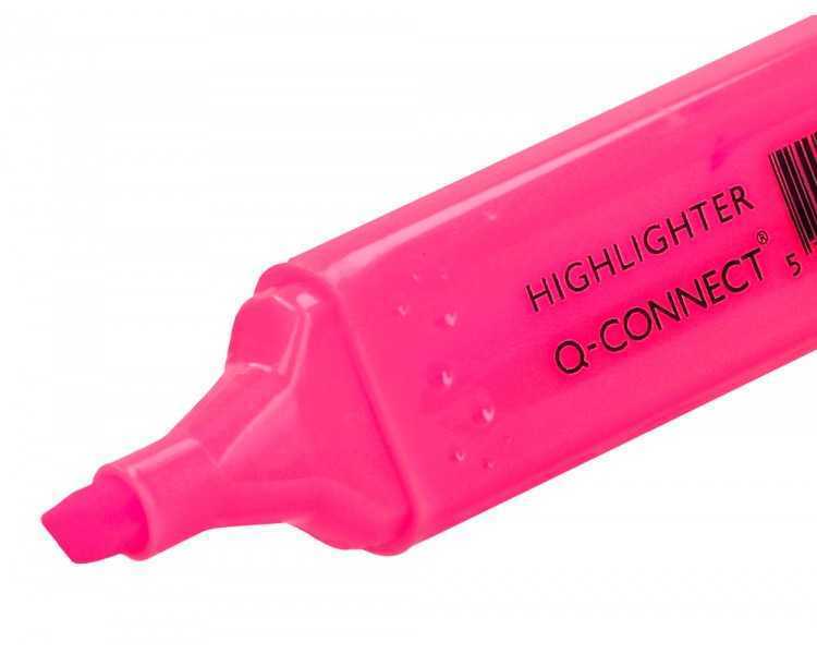 Rotulador q-connect fluorescente rosa punta biselada